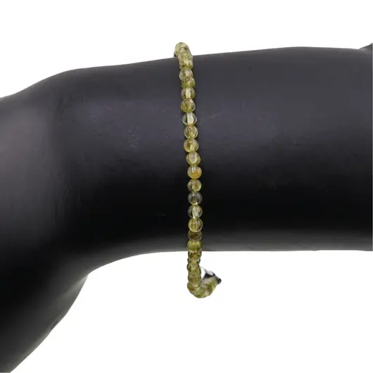 Bratara Peridot sfere 3mm, imagine 2