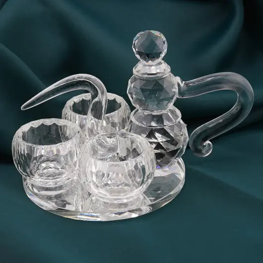 Decoratiune ceainic din sticla transparenta, 14cm, imagine 3