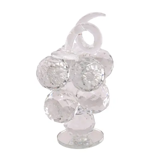 Decoratiune strugure din sticla transparenta, 14cm, imagine 2