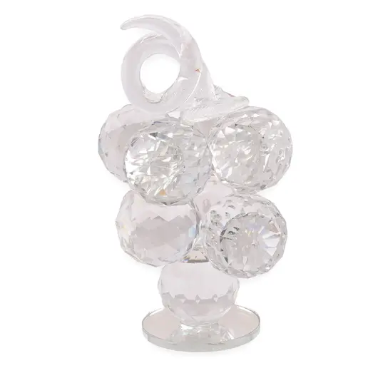 Decoratiune strugure din sticla transparenta, 14cm