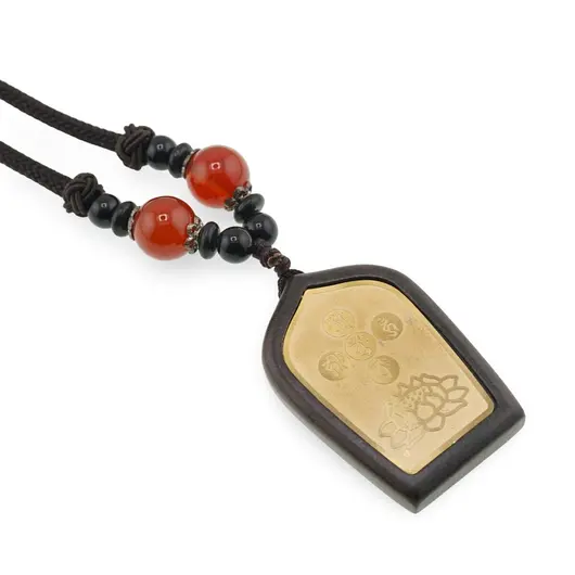 Pandantiv Feng Shui Amuleta Om Mani Padme Hum si Lotus, imagine 2