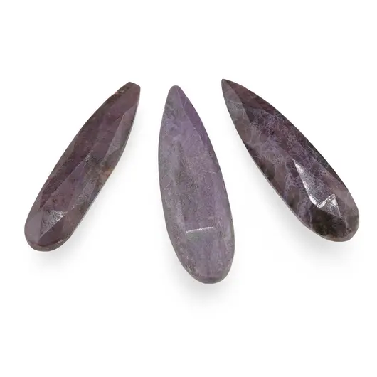 Briolete fatetate Anhydrite madagascar - Long Teardrop, 3 buc