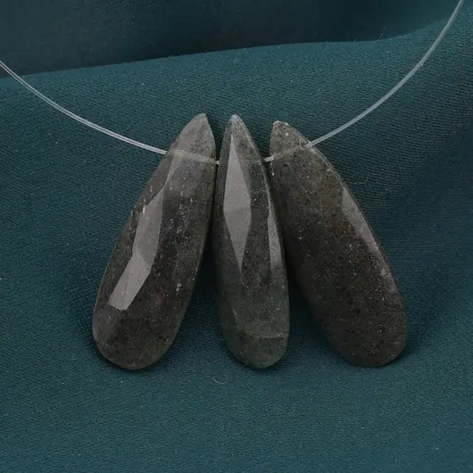 Briolete fatetate Cuart Garden - Long Teardrop, 3 buc, imagine 2