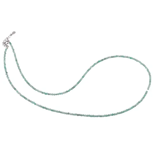 Colier Amazonit verde sfere fatetate, 2mm
