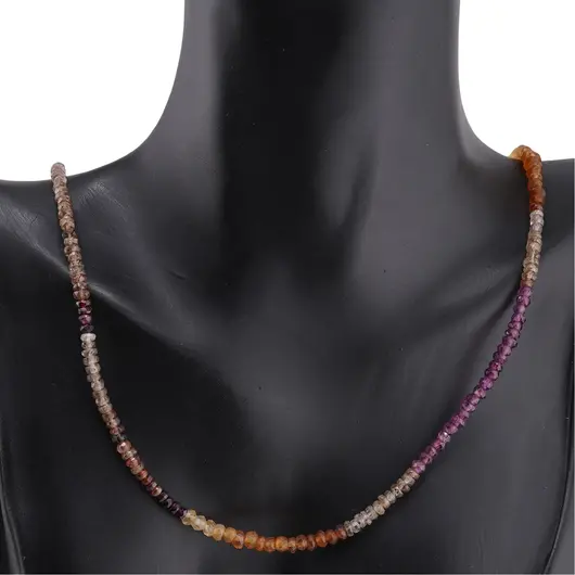 Colier Safir multicolor degrade discuri fatetate, 3mm, imagine 2