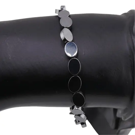 Bratara cu cristale ovale Hematit, 8mm, imagine 3