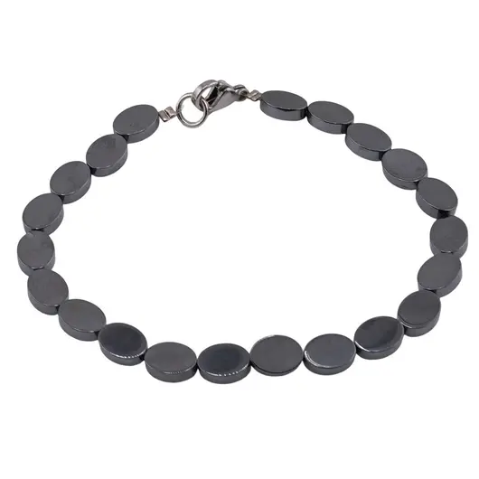 Bratara cu cristale ovale Hematit, 8mm