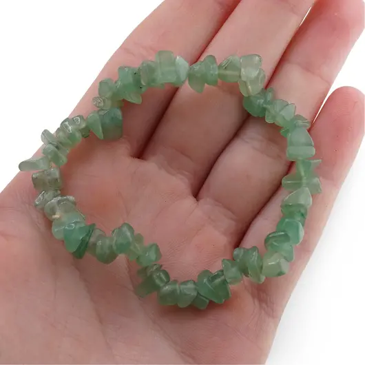 Bratara pe elastic Aventurin pietre chips, 5-10mm, imagine 4