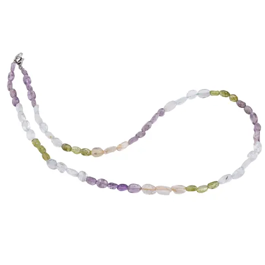 Colier Acvamarin, Ametist, Peridot si Citrin neuniform, 6-10mm