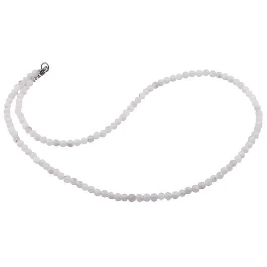 Colier Piatra lunii alba sfere, 4mm
