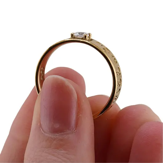 Inel Feng Shui auriu din inox cu mantra Om Mani Padme Hum pentru protectie spirituala, masura 57, imagine 4