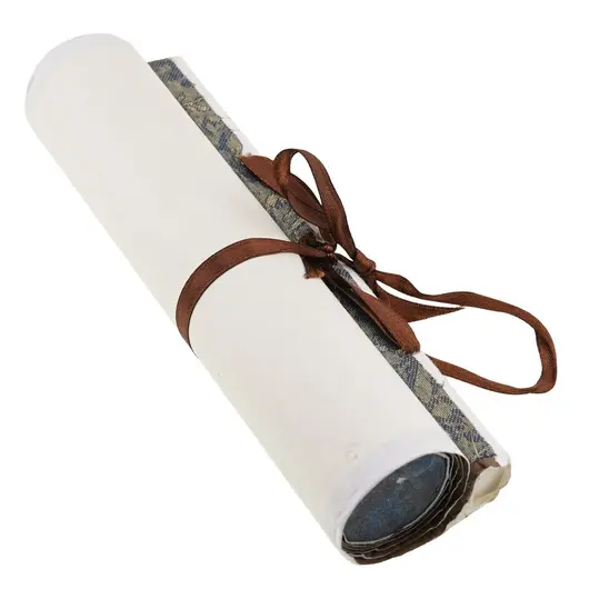 Pergament Feng shui pictat manual cu foita de aur si simbolul Noroc, imagine 3
