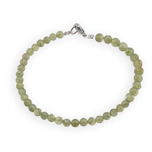 Set colier si bratara Apatit verde sfere, 4mm, imagine 3