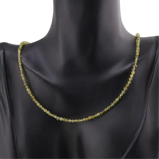 Set colier si bratara Peridot sfere, 3mm, imagine 3