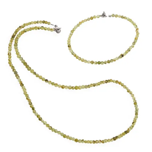 Set colier si bratara Peridot sfere, 3mm