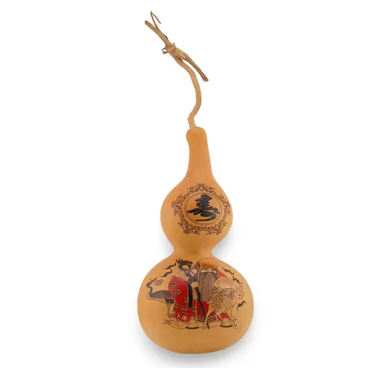 Tigva / Wu lou natural cu Zeul Longevitatii si Shou, 26cm