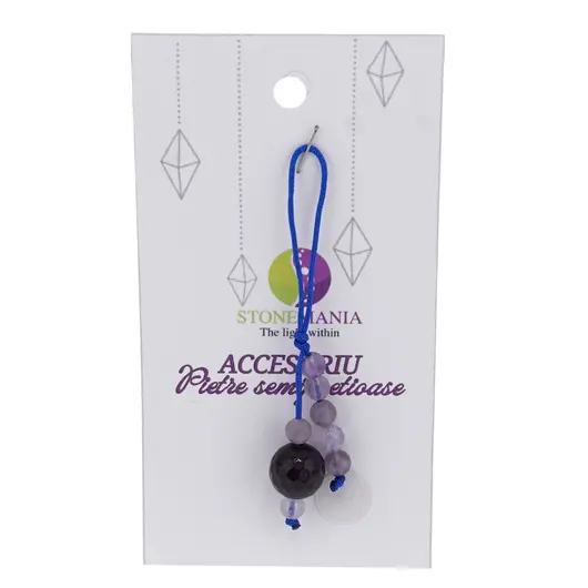 Accesoriu cu pietre semipretioase Agat mov sfera 10mm si Ametist 4-5mm