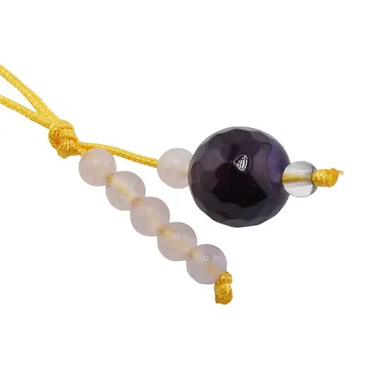 Accesoriu cu pietre semipretioase Agat mov sfera 10mm si Cuart roz 4mm, imagine 2
