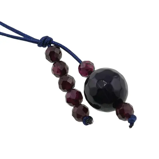 Accesoriu cu pietre semipretioase Agat mov sfera 10mm si Granat 4mm, imagine 2
