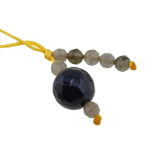 Accesoriu cu pietre semipretioase Agat mov sfera 10mm si Labradorit 4mm, imagine 2