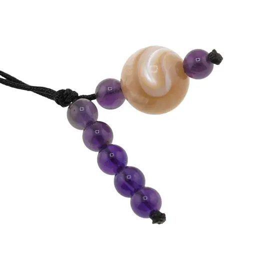 Accesoriu cu pietre semipretioase Sidef sfera 10mm si Ametist 4-5mm, imagine 2