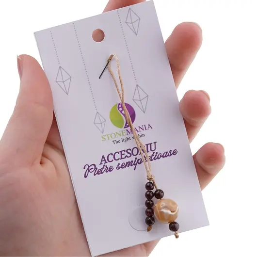 Accesoriu cu pietre semipretioase Sidef sfera 10mm si Granat 4mm, imagine 3