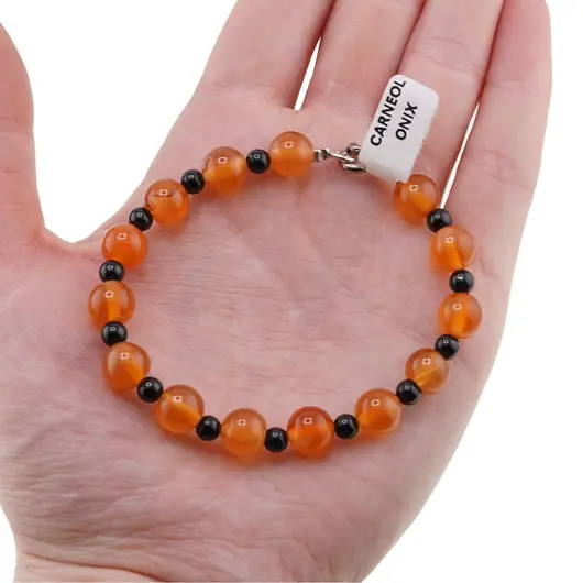 Bratara Carneol sfere 8mm si Onix sfere 4mm, imagine 2