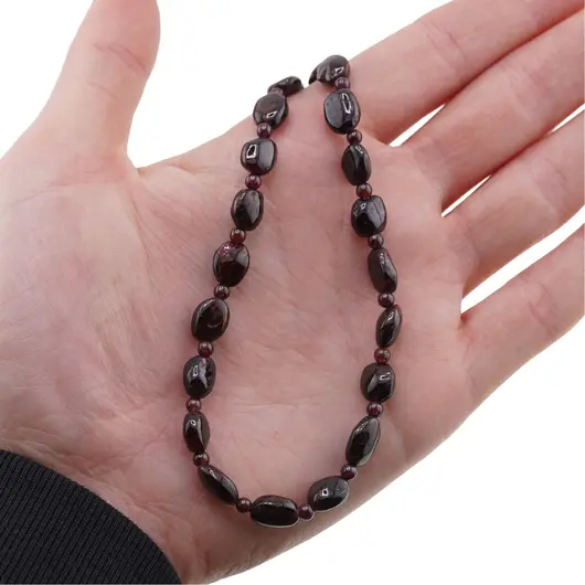 Colier Granat sfere 3mm si neregulat 8-10mm, imagine 2