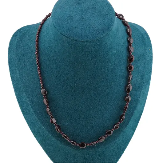 Colier Granat sfere 3mm si neregulat 8-10mm, imagine 3