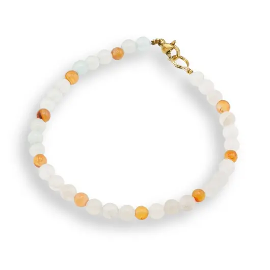 Bratara Piatra lunii si Carneol sfere 4mm