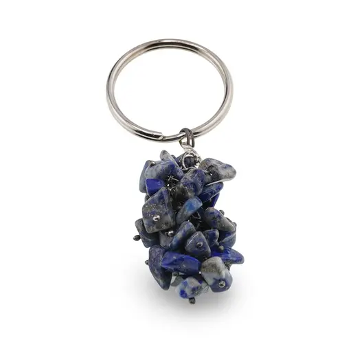 Breloc ciorchine cu pietre chips Lapis lazuli