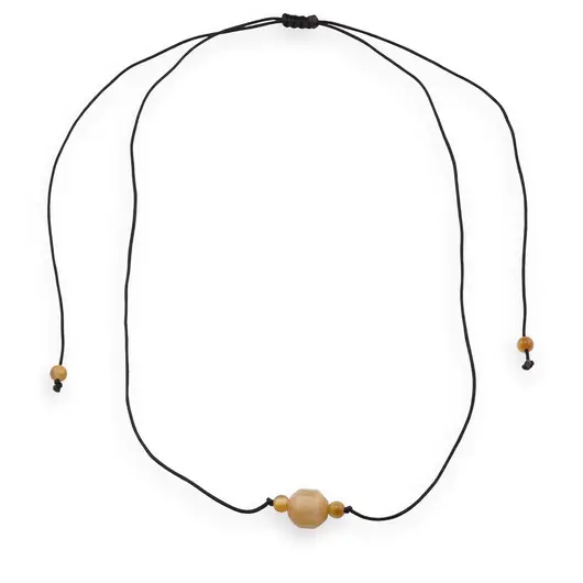 Colier reglabil hippie cu Ochi de tigru galben fatetat, 4-9mm