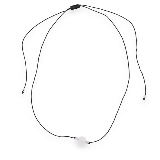 Colier reglabil hippie cu Piatra lunii sfere, 3-8mm