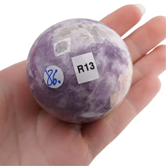 Lepidolit, sfera unicat, R13, imagine 2