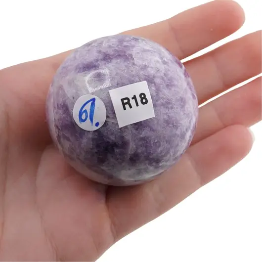 Lepidolit, sfera unicat, R18, imagine 2