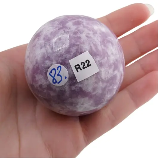 Lepidolit, sfera unicat, R22, imagine 2