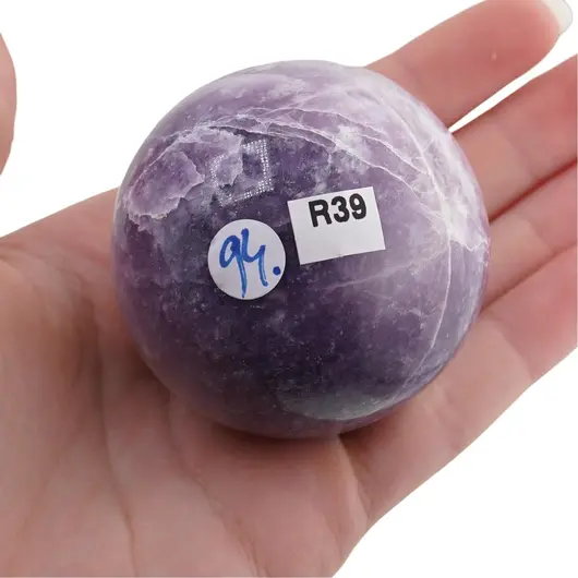 Lepidolit, sfera unicat, R39, imagine 2