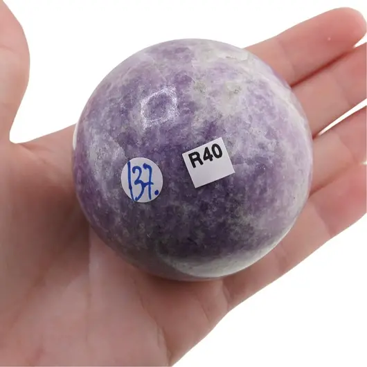Lepidolit, sfera unicat, R40, imagine 2