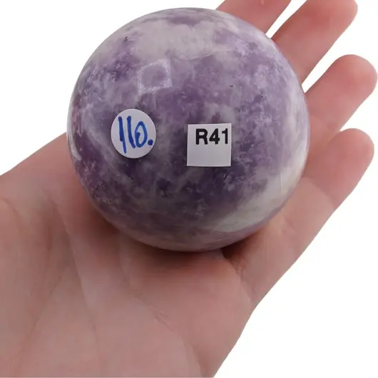 Lepidolit, sfera unicat, R41, imagine 2