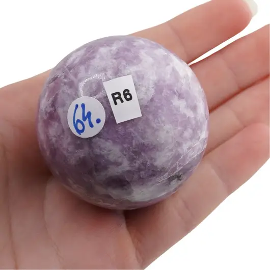 Lepidolit, sfera unicat, R6, imagine 2