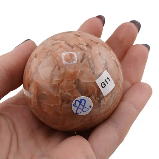 Piatra lunii piersica, sfera unicat, G11, imagine 2