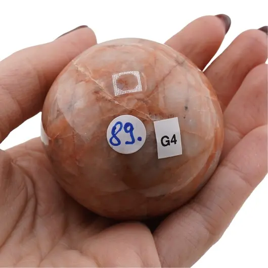 Piatra lunii piersica, sfera unicat, G4, imagine 2