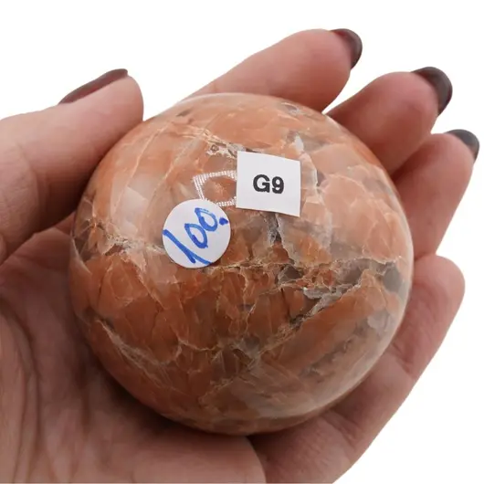 Piatra lunii piersica, sfera unicat, G9, imagine 2