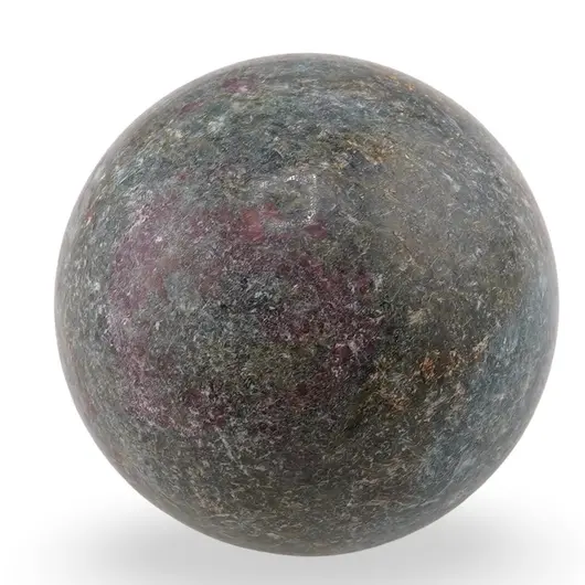 Rubin in fucsit, sfera unicat, H9