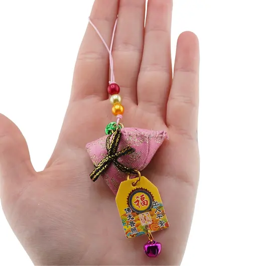 Saculet Feng Shui mic pentru prosperitate, roz, imagine 3