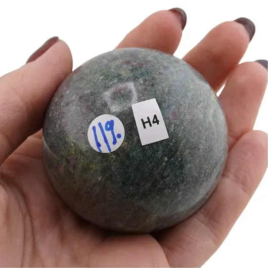 Rubin in fucsit, sfera unicat, H4, imagine 2