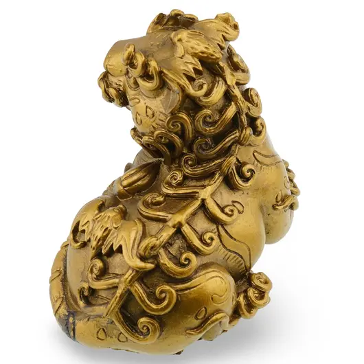Statueta Feng Shui cu Tigru si Liliacul prosperitatii - 9,5cm, imagine 2