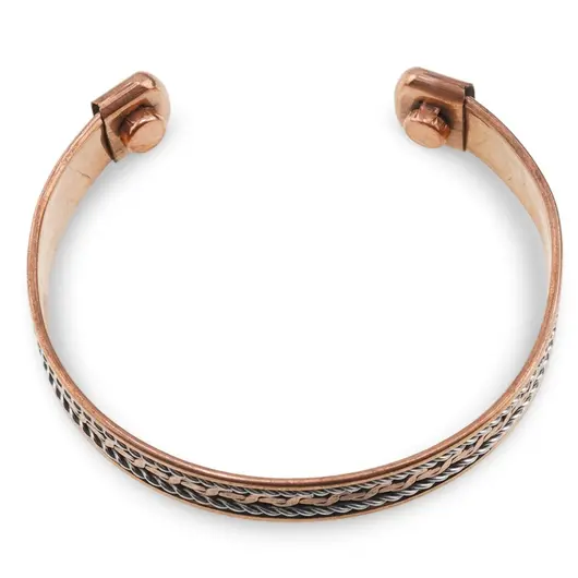 Bratara din cupru cu doi magneti, model Tribal Chain, imagine 2