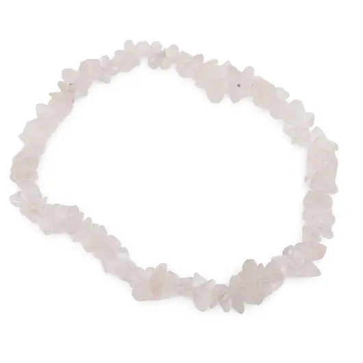 Bratara pe elastic cu pietre chips Cuart roz