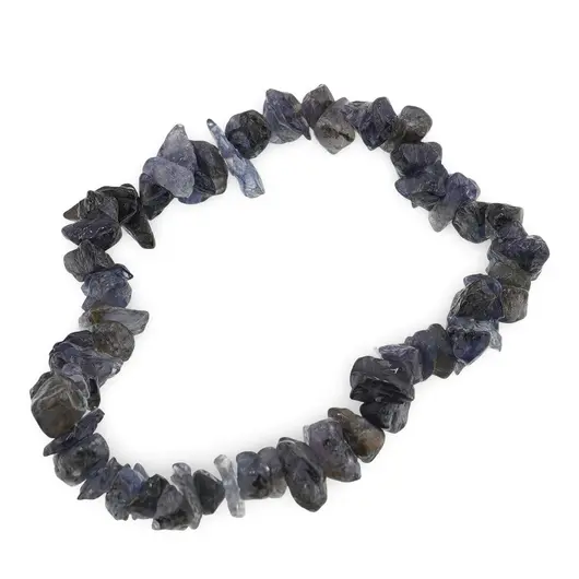 Bratara pe elastic cu pietre chips Iolith blue dark
